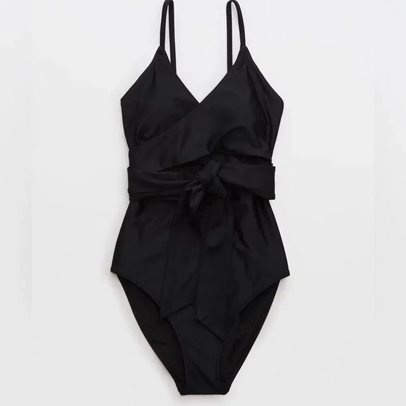 NWT Aerie Wrap Full Coverage One Piece Swimsuit~SMALL LONG (sold out online) - Picture 3 of 9